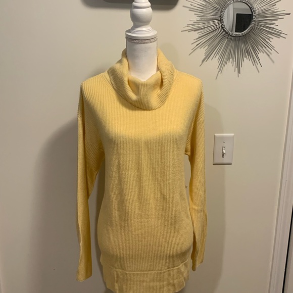 Open Back, Yellow, Cowl Neck Sweater by NY & Co - Picture 2 of 10